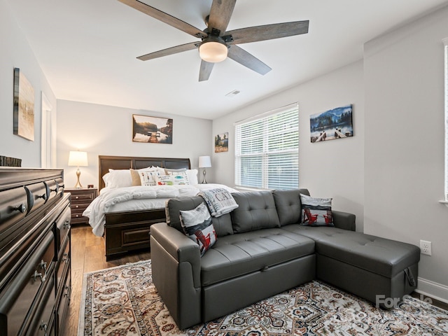 714 Bolt Rd, Lake Lure, NC 28746 - bedroom featuring light wood-style floors and ceiling fan