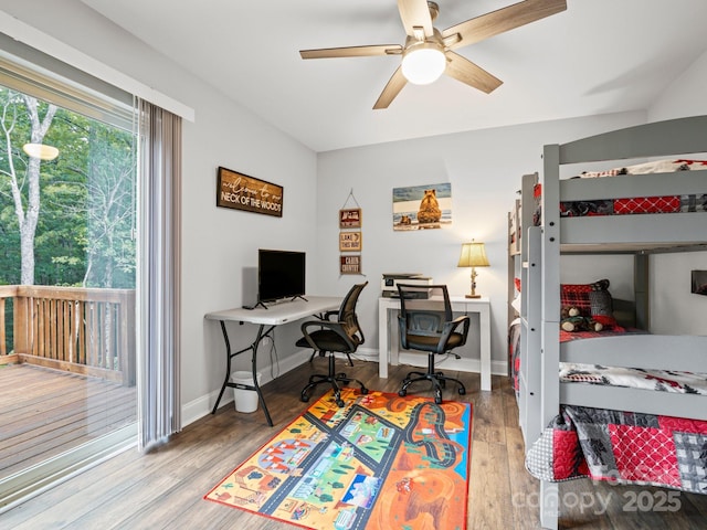 714 Bolt Rd, Lake Lure, NC 28746 - bedroom featuring wood finished floors and a ceiling fan