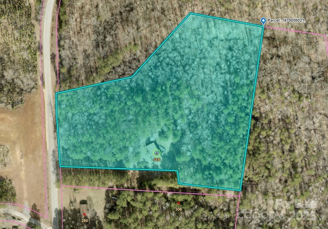 316 C E Stewart Rd, Clover, SC 29710 - aerial map of property and surrounding area featuring property parcel outlined