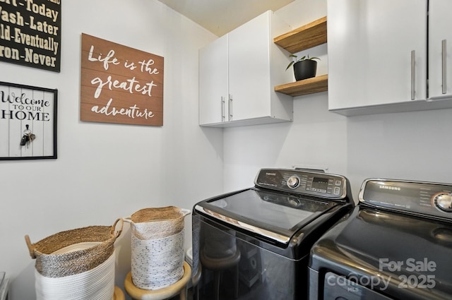 1778 N Ingleside Farm Rd, Iron Station, NC 28080 - laundry area with cabinet space and washing machine and clothes dryer