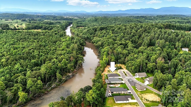 255 Eagles Lndg, Morganton, NC 28655 - drone / aerial view of a heavily wooded area and a water and mountain view