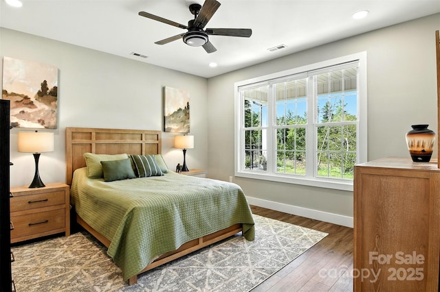 255 Eagles Lndg, Morganton, NC 28655 - bedroom featuring wood finished floors, recessed lighting, and a ceiling fan
