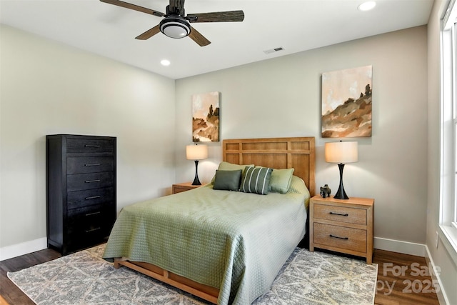 255 Eagles Lndg, Morganton, NC 28655 - bedroom featuring wood finished floors, recessed lighting, and a ceiling fan