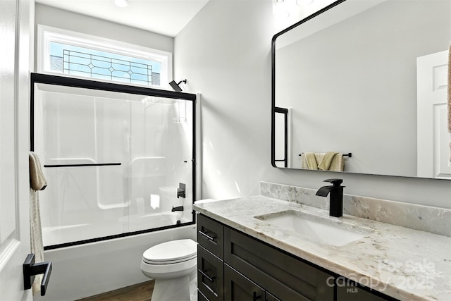255 Eagles Lndg, Morganton, NC 28655 - full bath with vanity, wood finished floors, and shower / bath combination with glass door
