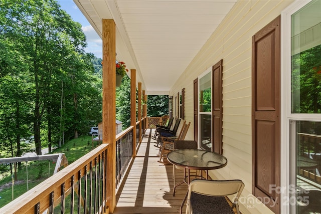 222 Fox Creek Rd, Mars Hill, NC 28754 - view of wooden porch