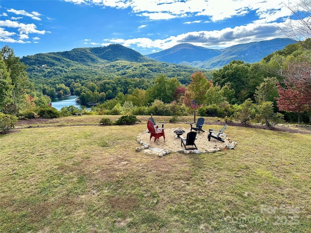 198 Sugarbush Pt, Lake Lure, NC 28746 - mountain view with a forest and a nearby body of water