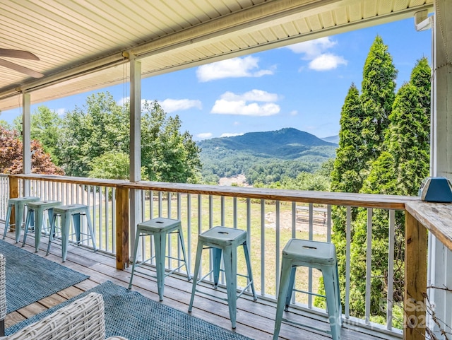 198 Sugarbush Pt, Lake Lure, NC 28746 - wooden deck featuring a mountain view