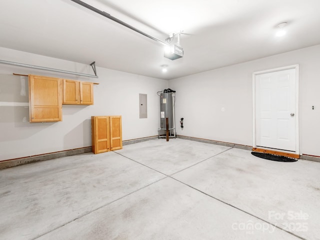 4316 Davis Meadows Dr, Charlotte, NC 28216 - garage with electric water heater, a garage door opener, and electric panel