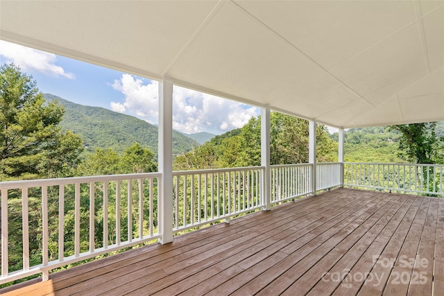 371 Clearview Dr, Waynesville, NC 28786 - wooden terrace with a mountain view
