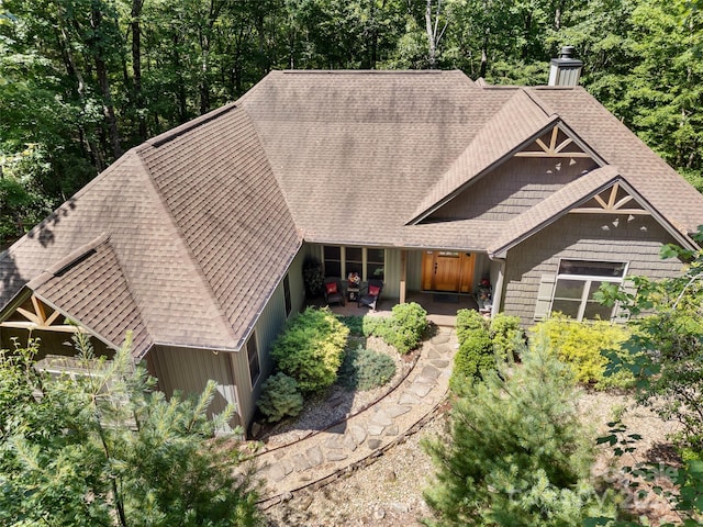 3094 Connestee Trl, Brevard, NC 28712 - view of front of home featuring a chimney and roof with shingles