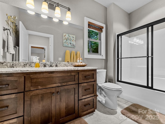 3094 Connestee Trl, Brevard, NC 28712 - full bath with vanity, shower / bath combination with glass door, and tile patterned floors