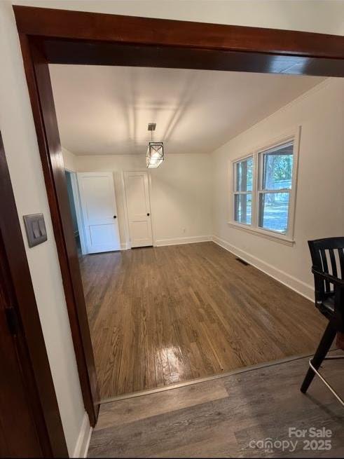 148 Barium Ln, Statesville, NC 28677 - unfurnished dining area with dark wood-style flooring