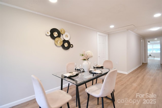 80 Sumner Ave NW, Concord, NC 28027 - dining area with light wood-style floors, ornamental molding, and recessed lighting