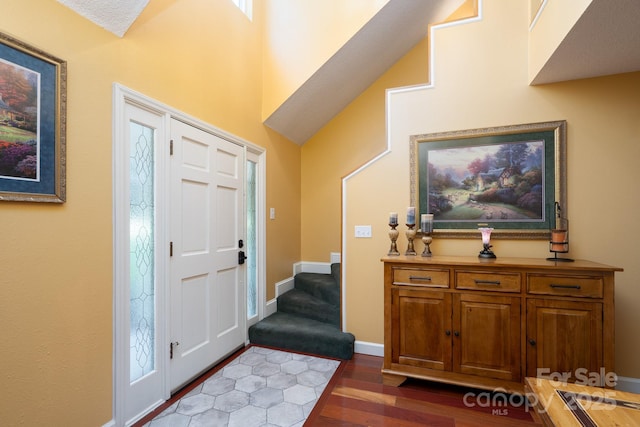 135 Primrose Dr, Salisbury, NC 28147 - foyer featuring dark wood-style floors and baseboards