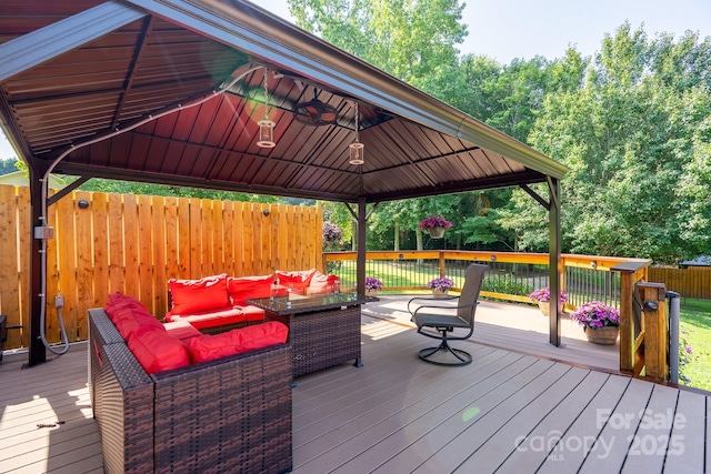 135 Primrose Dr, Salisbury, NC 28147 - wooden deck with a gazebo and an outdoor living space