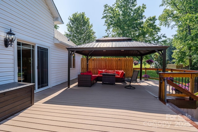 135 Primrose Dr, Salisbury, NC 28147 - wooden terrace featuring a gazebo and an outdoor living space