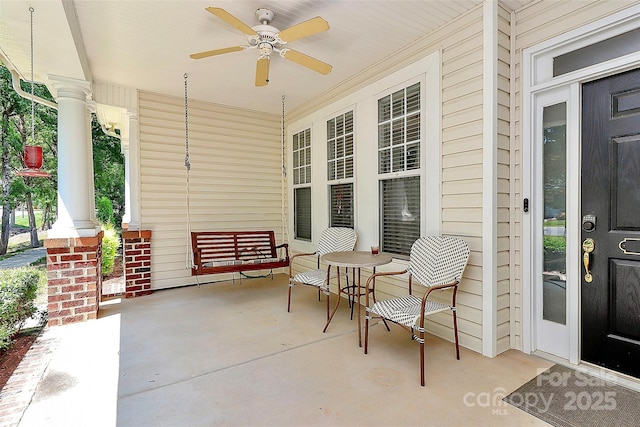 2044 Gable Way Ln, Matthews, NC 28104 - covered porch with a ceiling fan