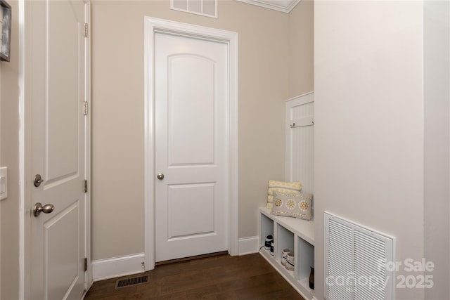 221 N Centurion Ln, Mount Holly, NC 28120 - mudroom featuring dark wood-type flooring and baseboards