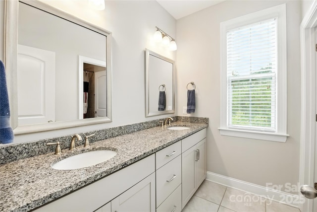 221 N Centurion Ln, Mount Holly, NC 28120 - full bathroom featuring double vanity and tile patterned floors