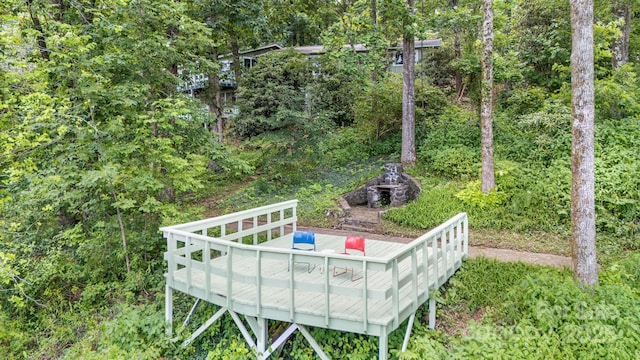203 Laurel Ln, Little Switzerland, NC 28752 - view of yard with a deck