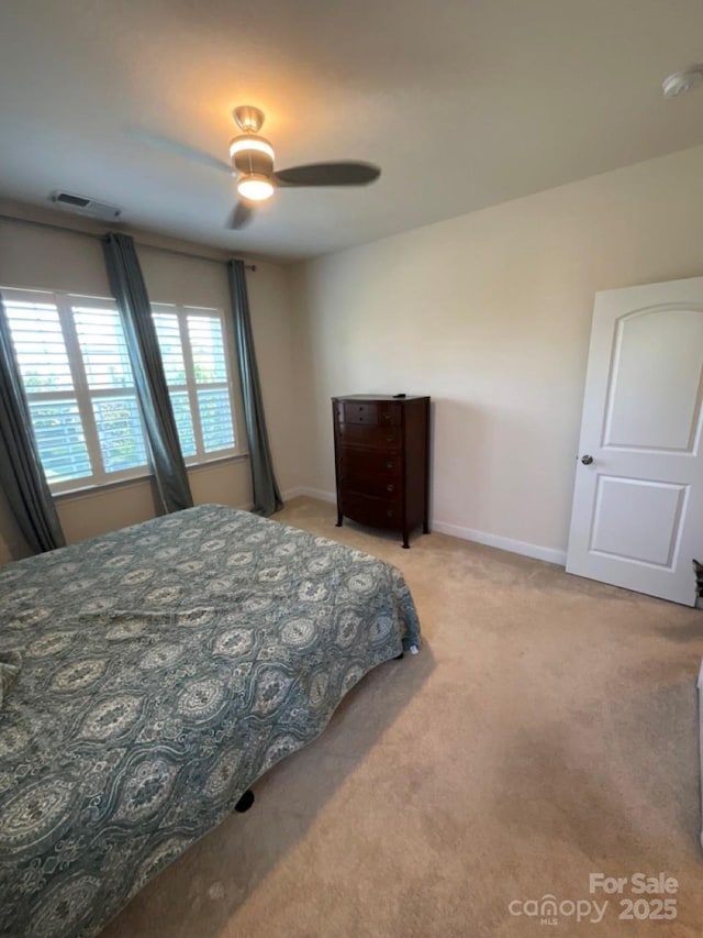 11608 Founders Park Ln, Pineville, NC 28134 - bedroom with light carpet and ceiling fan