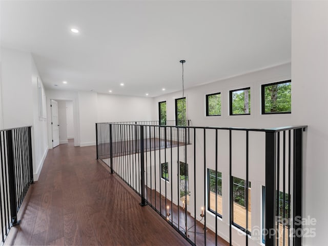 285 Poplar Crest Dr, Pisgah Forest, NC 28768 - hall featuring wood finished floors and recessed lighting