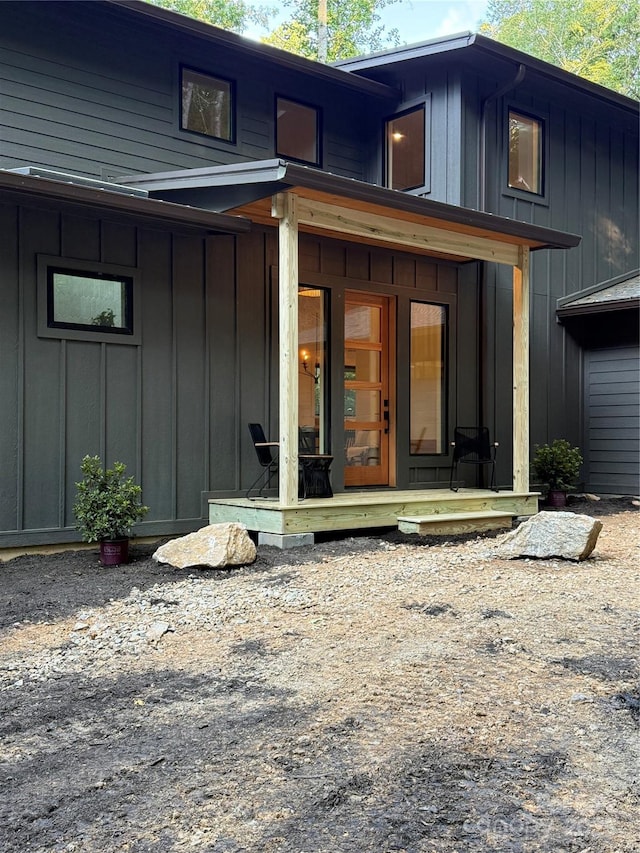 285 Poplar Crest Dr, Pisgah Forest, NC 28768 - entrance to property featuring board and batten siding