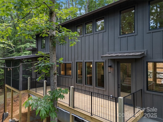 285 Poplar Crest Dr, Pisgah Forest, NC 28768 - back of house with board and batten siding
