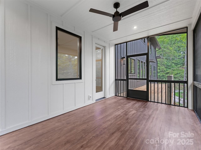 285 Poplar Crest Dr, Pisgah Forest, NC 28768 - unfurnished sunroom with ceiling fan