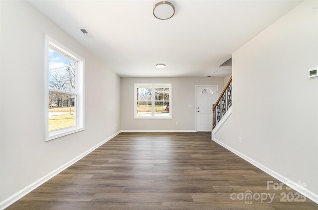 2206 Hillcrest Ave, Albemarle, NC 28001 - foyer featuring dark wood-type flooring and stairway