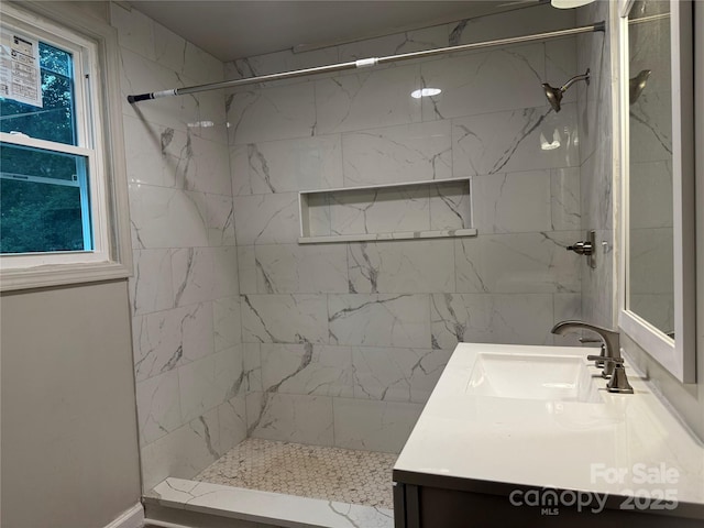 3166 Poplar Tent Rd, Concord, NC 28027 - full bathroom with vanity and tiled shower