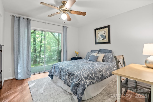 9214 Arbourgate Meadows Ln, Charlotte, NC 28277 - bedroom with access to outside, wood finished floors, and ceiling fan