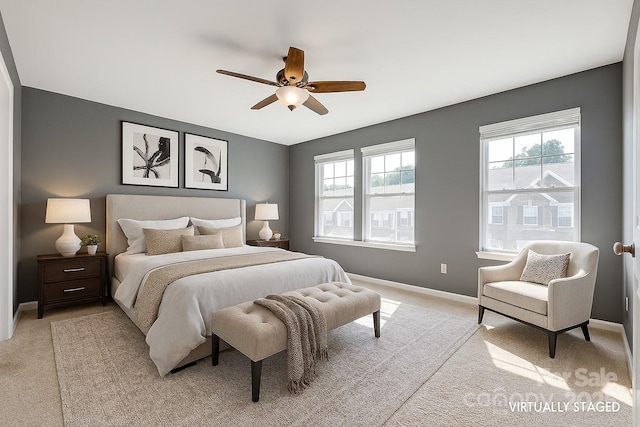 365 Battery Cir, Clover, SC 29710 - bedroom featuring multiple windows, light colored carpet, and ceiling fan