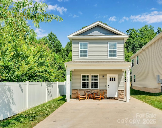 2662 14th St NE, Hickory, NC 28601 - view of front of property featuring covered porch and stone siding