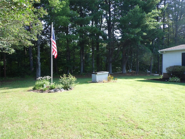1475 Ferguson Dr, Clemmons, NC 27012 - view of green lawn featuring a shed