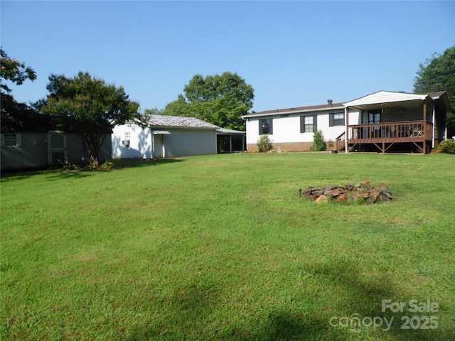 1475 Ferguson Dr, Clemmons, NC 27012 - view of grassy yard featuring a deck