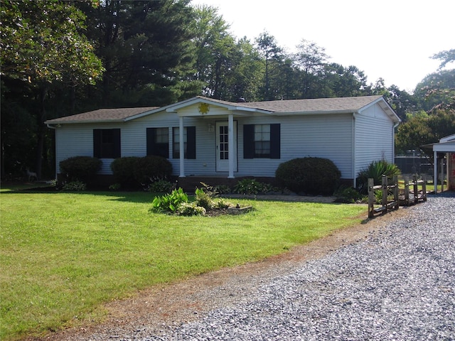 1475 Ferguson Dr, Clemmons, NC 27012 - view of front of property with driveway, a front lawn, and a porch