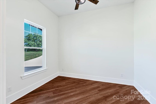 108 Augusta Ln, Shelby, NC 28150 - spare room featuring a ceiling fan and dark wood-type flooring