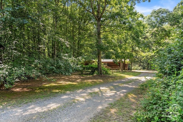 5212 Timber Creek Ct, Kings Mountain, NC 28086 - view of dirt / gravel driveway featuring a forest view