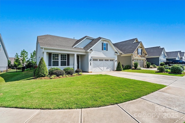 7315 Surprise Ct, Charlotte, NC 28215 - view of front of property with concrete driveway, a front lawn, and a porch