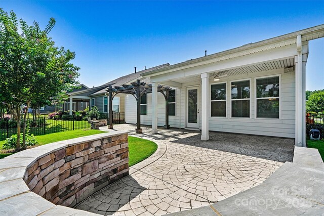 7315 Surprise Ct, Charlotte, NC 28215 - view of patio / terrace with a pergola
