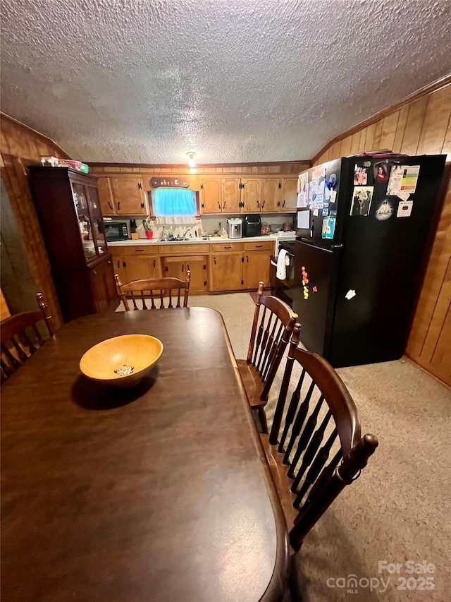 302 Margarette Ave, Belmont, NC 28012 - dining room with a textured ceiling and wooden walls