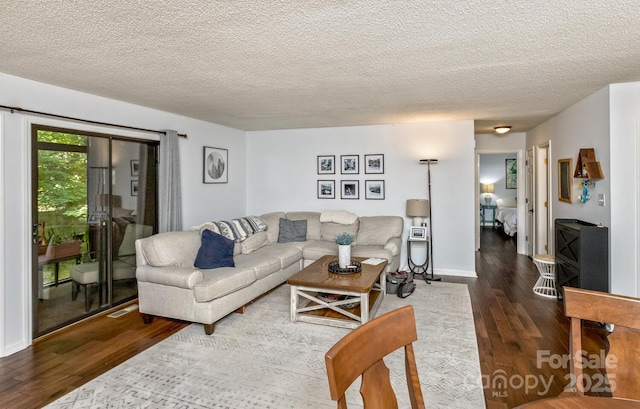 107 Cedar Forest Trl Unit 107, Asheville, NC 28803 - living room featuring wood finished floors and a textured ceiling