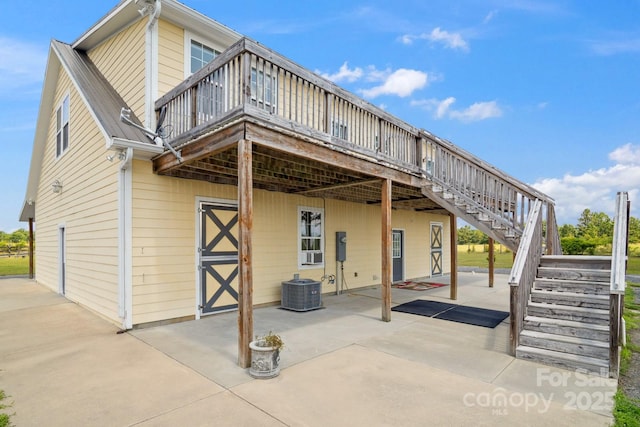 585 Clearwater Lake Rd, Kershaw, SC 29067 - rear view of property featuring stairway, a deck, and a patio area