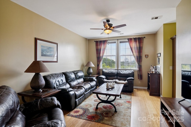 585 Clearwater Lake Rd, Kershaw, SC 29067 - living room with a ceiling fan and light wood-type flooring