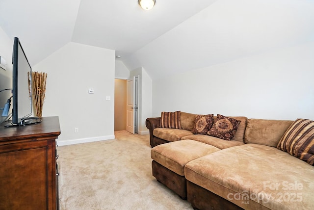 8275 Normandy Rd, Denver, NC 28037 - living area featuring lofted ceiling and light colored carpet