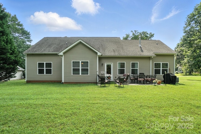 8275 Normandy Rd, Denver, NC 28037 - rear view of house with a lawn, a patio area, and a shingled roof