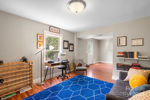 12 Buckshot Ridge Dr, Asheville, NC 28804 - living area with wood finished floors and an office area