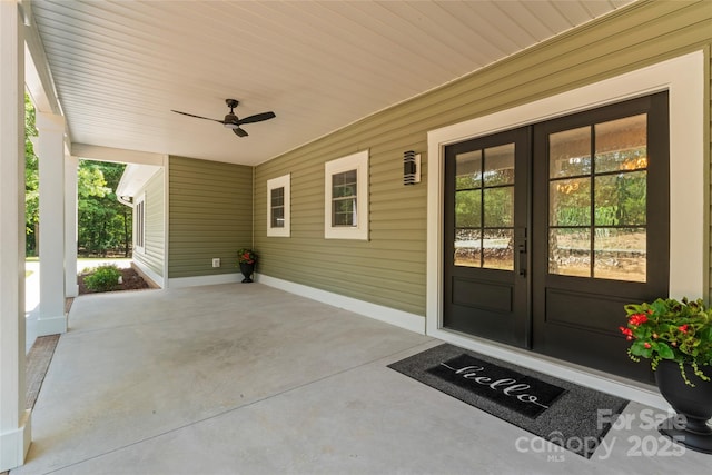 510 State Rd, China Grove, NC 28023 - view of exterior entry featuring french doors and ceiling fan