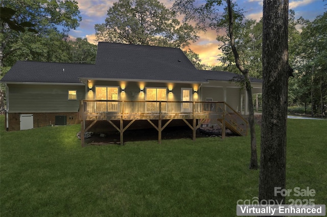 510 State Rd, China Grove, NC 28023 - back of property with a lawn, a wooden deck, and stairway